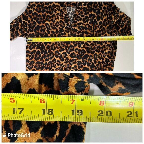 Urban Outfitters Womens Animal Print Shirt Top Size XS Button Up Boxy Collared - Picture 8 of 11